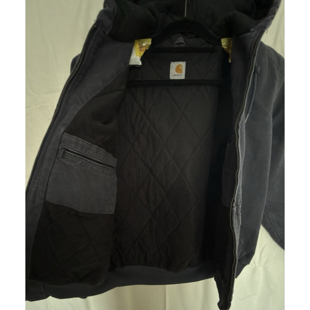 Women's Carhartt Hooded Active Jacket Coat Dark  Blue WJ130 Sz Med RN# 14806 - Picture 5 of 8